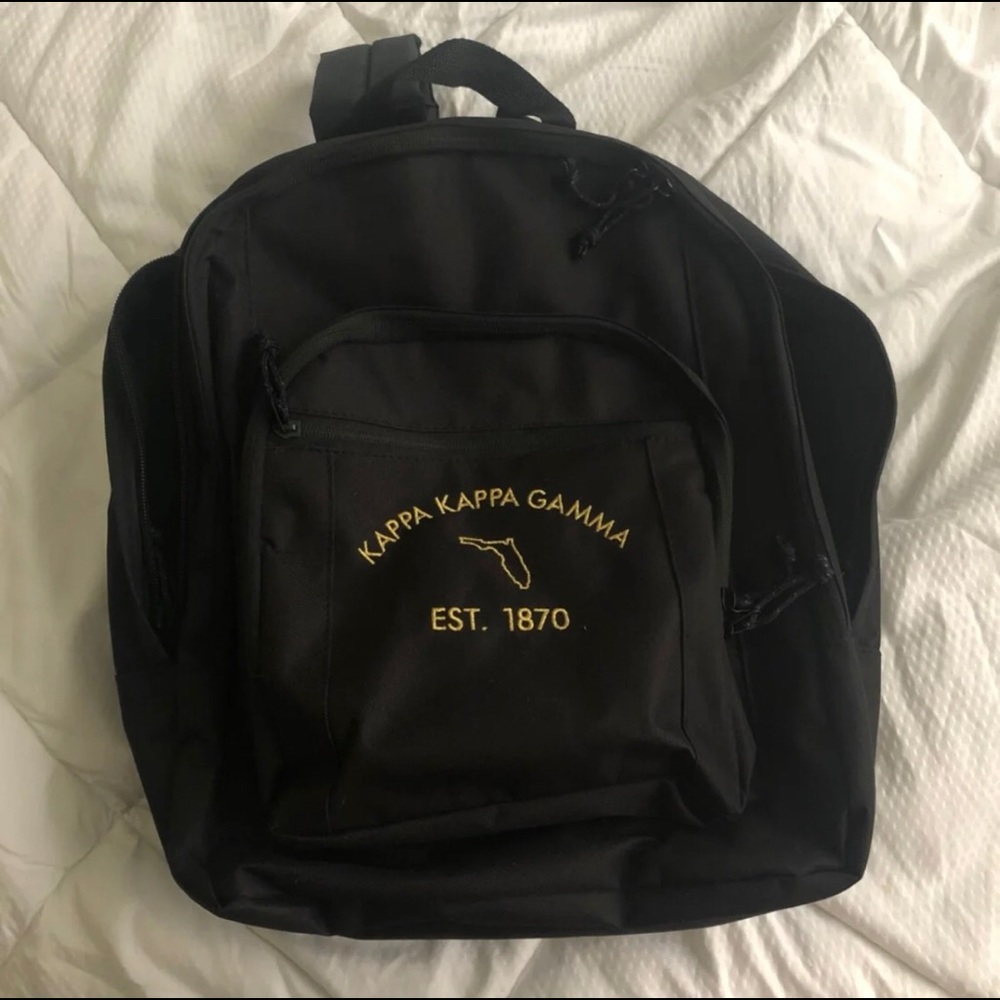 Kappa Kappa Gamma KKG Sorority Black Backpack